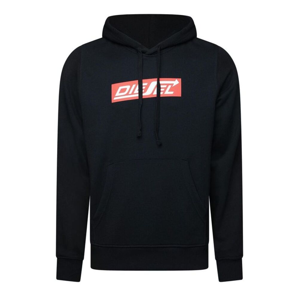 Diesel Mens S-Ginn 2 Relaxed Fit Pullover Hoodie / Caviar